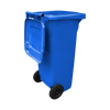 WB140BLU - Blue Wheelie Bin - 140 Ltr Back Open Offset View Right