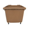 Brown Wheelie Bin - 1100 Litre - Front View Lid Open