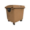 Brown Wheelie Bin - 1100 Litre - Offset View Right