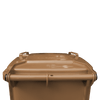 WB140BRN - Brown Wheelie Bin - 140 Ltr Top Closed View Back