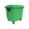 Green Wheelie Bin - 1100 Litre - Offset View Right - WB1100GRN