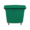 Moss Green Wheelie Bin - 1100 Litre - Front View