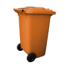 Orange Wheelie Bin - 240 Litre Offset View Back