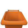 Orange Wheelie Bin - 240 Litre Lid Open Front