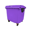 Purple Wheelie Bin - 1100 Litre - Offset View Left