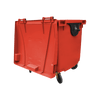 Red Wheelie Bin - 1100 Litre - Back View Lid Open