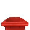 WB140RED - Red Wheelie Bin - 140 Ltr Top Open View Front