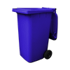 Sapphire Blue Wheelie Bin - 240 Litre Offset View Front