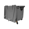 Grey Wheelie Bin - 1100 Litre - Back View Lid Open
