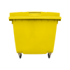 Yellow Wheelie Bin - 1100 Litre - Front View
