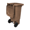 Brown Wheelie Bin - 80 Litre Lid Open Offset View Back