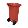 Red Wheelie Bin - 80 Litre Back Offset View Lid Closed