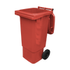 Red Wheelie Bin - 80 Litre - WB80RED Offset View Front Lid Open