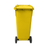 WB140YEL - Yellow Wheelie Bin - 140 Ltr Back Closed View