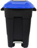 421020 - Wheeled Pedal Bin - 100 Ltr - Black/Blue - Front