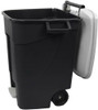 421006 - Wheeled Pedal Bin - 100 Ltr - Black/Grey - Lid Open