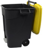 421013 - Wheeled Pedal Bin - 100 Ltr - Black/Yellow - Lid Open