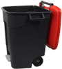 421105 - Wheeled Pedal Bin - 100 Ltr - Black/Red - Lid Open