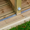 Shireburn Double Wheelie Bin Store - Close-Up of Floor Bar with Store Situated on Decking