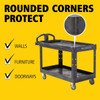 Rounded corner design helps safeguard walls, furniture and doorways from impact