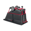 Image of the tilt truck positioned upside down, showcasing the durable wheels and swivel castors for smooth movement and excellent stability.