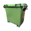 Static Forklift Waste & Recycling Bin - 660 Ltr - Green - Rear View