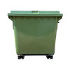 Static Forklift Waste & Recycling Bin 660L - Green - Front View