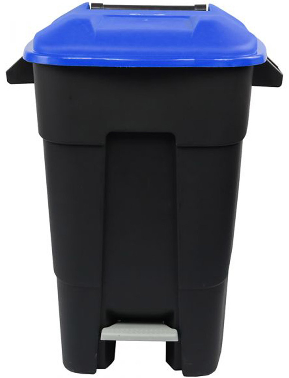 421020 - Wheeled Pedal Bin - 100 Ltr - Black/Blue - Front