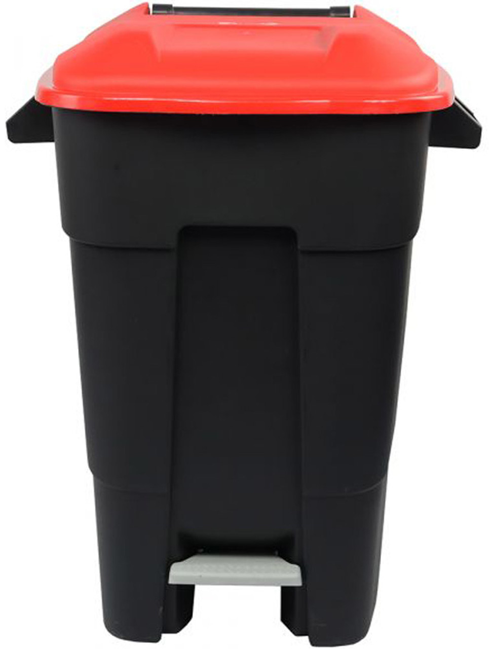 421105 - Wheeled Pedal Bin - 100 Ltr - Black/Red - Front