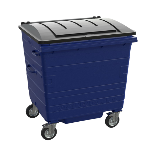 Dark Blue Metal Wheelie Bin - 1100 Litre - TY1100METDBLU