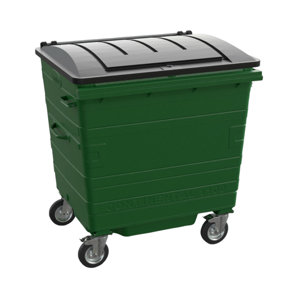 Green Metal Wheelie Bin - 1100 Litre -TY1100METGRN