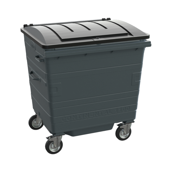 Grey Metal Wheelie Bin - 1100 Litre - TY1100METGRY