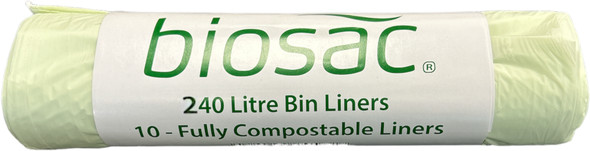 Biosac Compostable Bin Liner - 240 Ltr - Roll of 10 Biosac Compostable Bin Liner - 240 Ltr - Roll of 10
