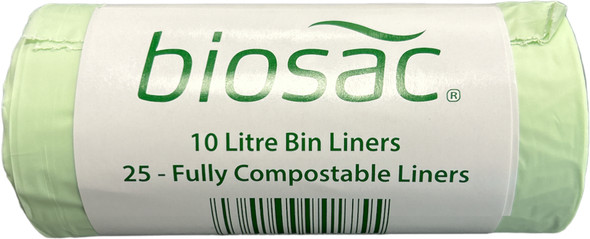 Biosac Compostable Bin & Caddy Liner - 10 Ltr - Roll of 25 Biosac Compostable Bin & Caddy Liner - 10 Ltr - Roll of 25