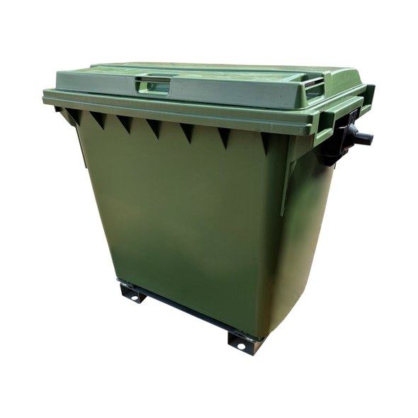 Static Forklift Waste & Recycling Bin - 660 Ltr - Green - BNWBSFB660GRN