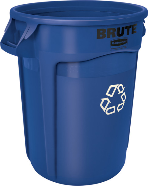 Rubbermaid BRUTE Container with Recycling Logo - 75.7 Ltr - Blue