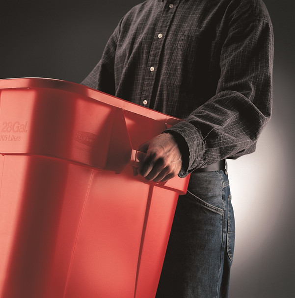 Rubbermaid Square BRUTE Container - 106 Ltr - Red - Being Carried