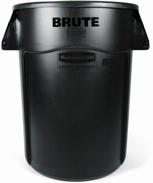 Rubbermaid BRUTE Container - 166.5 Ltr - Black - Front Facing