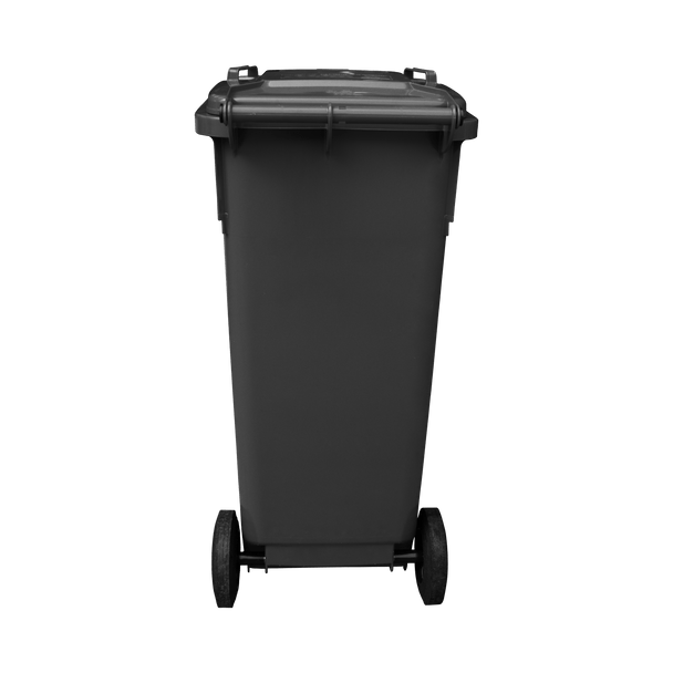 WB140BLA - Black Wheelie Bin - 140 Ltr Back Closed View