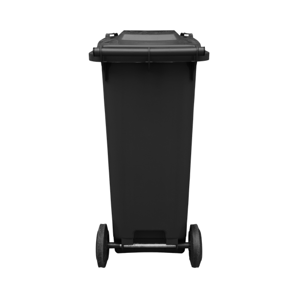Black Wheelie Bin - 180 Litre - Back Lid Closed