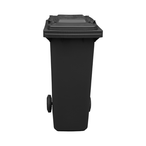 Black Wheelie Bin - 180 Litre - Front Lid Closed