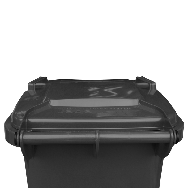 Black Wheelie Bin - 80 Litre Back View Lid Closed