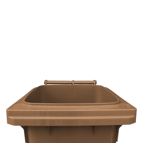 WB140BRN - Brown Wheelie Bin - 140 Ltr Top Open View Front