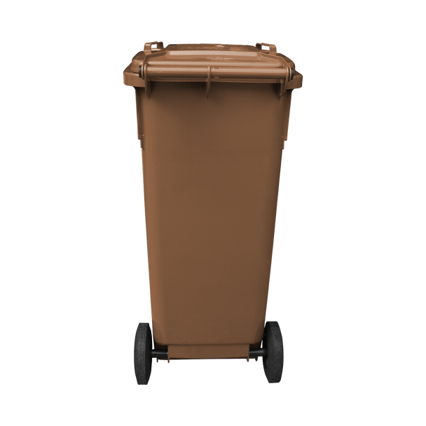WB140BRN - Brown Wheelie Bin - 140 Ltr Back Closed View
