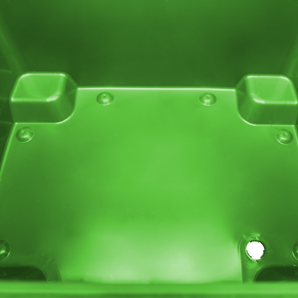 Lime Green Wheelie Bin - 1100 Litre - Inside Base View