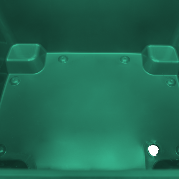 Moss Green Wheelie Bin - 1100 Litre - Inside Base View