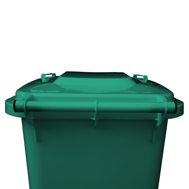 Moss Green Wheelie Bin - 240 Litre Back Lid Closed