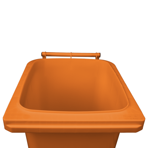 Orange Wheelie Bin - 240 Litre Lid Open Front
