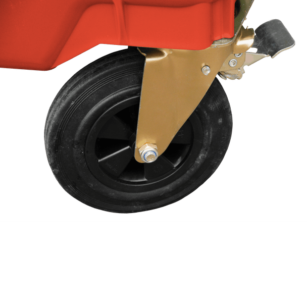 Red Wheelie Bin - 1100 Litre - Wheel With Brake