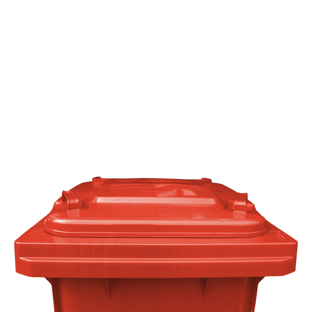 WB140RED - Red Wheelie Bin - 140 Ltr Top Closed View Front